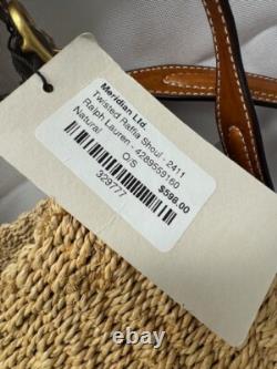 Polo Ralph Lauren Twisted Raffia & Leather Shoulder Bag New