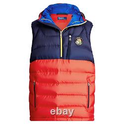 Polo Ralph Lauren VTG COOKIE PATCH Colorblocked Skier Hooded Down Jacket Vest S