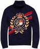 Polo Ralph Lauren Vtg Retro 100% Wool Crest Crown Ski Turtleneck Knit Sweater 92
