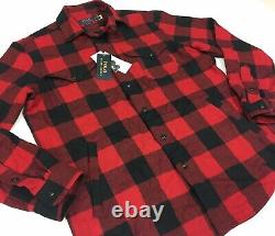 Polo Ralph Lauren VTG Retro Buffalo Red Plaid Checks Work Shirt Jacket Overshirt