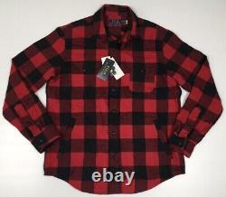 Polo Ralph Lauren VTG Retro Buffalo Red Plaid Checks Work Shirt Jacket Overshirt