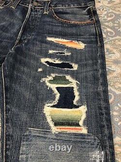 Polo Ralph Lauren Varick Serape Southwestern Distress Jeans $398 Sportsman NEW