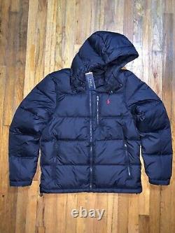 Polo Ralph Lauren Water Repellent Down Puffer Jacket Hooded Navy Men's Sizes