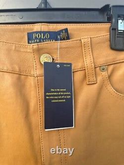Polo Ralph Lauren Women Lambskin Leather Legging Jeans Pants Size 8 NEW DEFECTS
