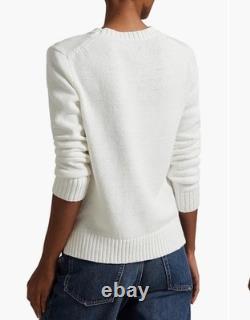 Polo Ralph Lauren Women's Bear Sweater XL Embroidered Linen Cotton Nwt