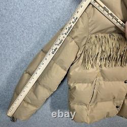 Polo Ralph Lauren Women's Medium Suede Fringe Western Down Puffer Coat NWT $698