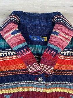 Polo Ralph Lauren Women's Multicolor Southwestern Aztec Shawl Cardigan Sweater