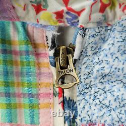 Polo Ralph Lauren Womens Patchwork Madras Floral Full Zip Jacket Medium