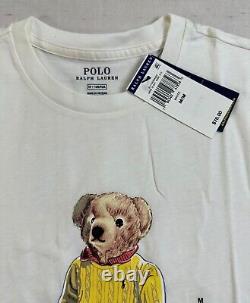 Polo Ralph Lauren Womens T-Shirt White L Sweater Polo Bear Graphic Short Sleeve