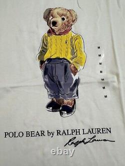 Polo Ralph Lauren Womens T-Shirt White L Sweater Polo Bear Graphic Short Sleeve