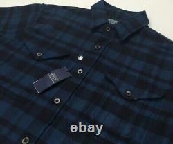 Polo Ralph Lauren Wool Blend Plaid Checks Work Ranch Barn Shirt Jacket Overshirt