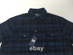 Polo Ralph Lauren Wool Blend Plaid Checks Work Ranch Barn Shirt Jacket Overshirt