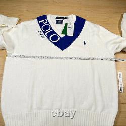 Polo Ralph Lauren x Wimbledon Collection Mens Tennis Sweater White XL $198