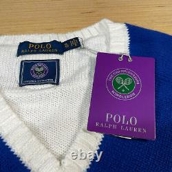 Polo Ralph Lauren x Wimbledon Collection Mens Tennis Sweater White XL $198