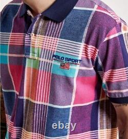 Polo Sport Ralph Lauren Madras Plaid Multicolor Shirt Men's Size Large New