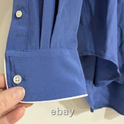 Polo by Ralph Lauren Royal Navy Silk Oversized Mulberry Shirt Women's M NEW