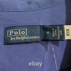 Polo by Ralph Lauren Royal Navy Silk Oversized Mulberry Shirt Women's M NEW