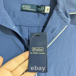 Polo by Ralph Lauren Royal Navy Silk Oversized Mulberry Shirt Women's M NEW