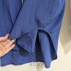 Polo by Ralph Lauren Royal Navy Silk Oversized Mulberry Shirt Women's M NEW