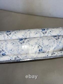 RALPH LAUREN COUNTRY BLUE FLORAL CAL KING SHEET SET 4 PC White NEW S45