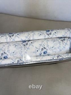 RALPH LAUREN COUNTRY BLUE FLORAL CAL KING SHEET SET 4 PC White NEW S45