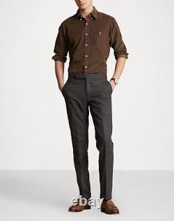 RALPH LAUREN Classic Fit Corduroy Shirt Brown Size L Orig. $125 NEW