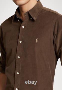 RALPH LAUREN Classic Fit Corduroy Shirt Brown Size L Orig. $125 NEW