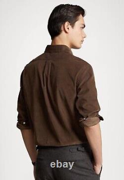 RALPH LAUREN Classic Fit Corduroy Shirt Brown Size L Orig. $125 NEW