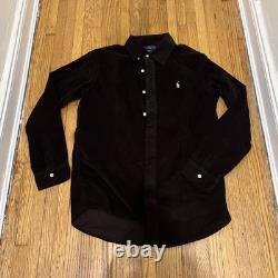 RALPH LAUREN Classic Fit Corduroy Shirt Brown Size L Orig. $125 NEW