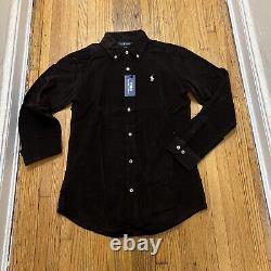 RALPH LAUREN Classic Fit Corduroy Shirt Brown Size L Orig. $125 NWT