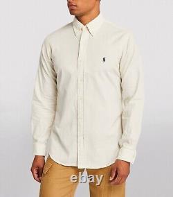 RALPH LAUREN Classic Fit Corduroy Shirt Cream Size L Orig. $125 NWT