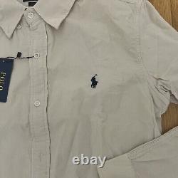 RALPH LAUREN Classic Fit Corduroy Shirt Cream Size L Orig. $125 NWT