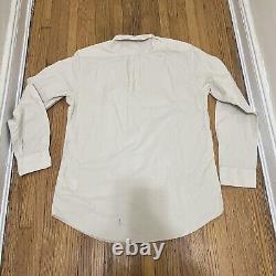 RALPH LAUREN Classic Fit Corduroy Shirt Cream Size L Orig. $125 NWT