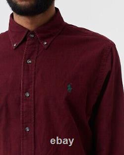 RALPH LAUREN Classic Fit Corduroy Shirt Red Size L Orig. $125 NWT