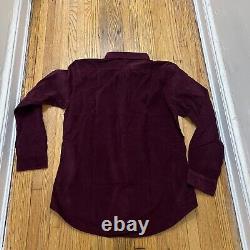 RALPH LAUREN Classic Fit Corduroy Shirt Red Size L Orig. $125 NWT