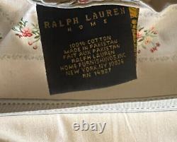 RALPH LAUREN HOME JULIANNE ROSE FLORAL STRIPE FLAT SHEET Queen New