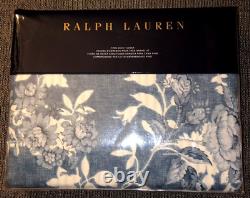 RALPH LAUREN Indigo Cottage Floral KING Duvet Cover Cotton Blue NEW