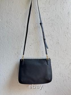 RALPH LAUREN Jamey pebbled leather small crossbody bag + Dust bag BLACK