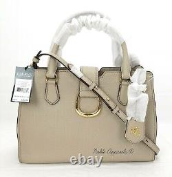 RALPH LAUREN Kenton City Satchel Pebble Leather Crossbody Alpaca $258