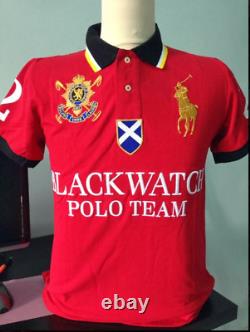 RALPH LAUREN (L) BLACKWATCH POLO TEAM- RED CUSTOM- New with Tags