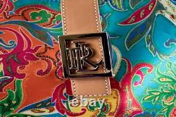 RALPH LAUREN New Turquoise Yellow Floral Paisley Women Satchel Handbag