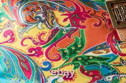 RALPH LAUREN New Turquoise Yellow Floral Paisley Women Satchel Handbag