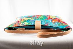 RALPH LAUREN New Turquoise Yellow Floral Paisley Women Satchel Handbag