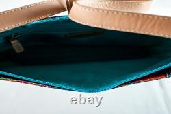 RALPH LAUREN New Turquoise Yellow Floral Paisley Women Satchel Handbag