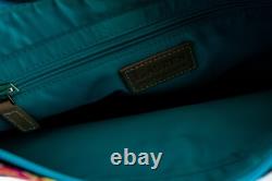 RALPH LAUREN New Turquoise Yellow Floral Paisley Women Satchel Handbag