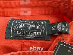 RALPH LAUREN POLO COUNTRY SPORTSMAN BUTTON DOWN SHIRT MAINE GUIDE ORANGE sz 2XL