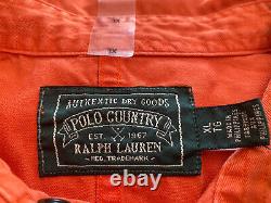 RALPH LAUREN POLO COUNTRY SPORTSMAN BUTTON DOWN SHIRT MAINE GUIDE ORANGE sz XL