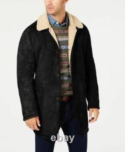 RALPH LAUREN POLO Mens Black WARM Shearling Long Jacket Coat 38 Regular NEW