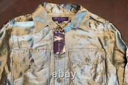 RALPH LAUREN PURPLE LABLE Metallic Organza Utility Shirt RETAIL $1,890