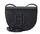 Ralph Lauren Rll Witley Leather Medium Embossed Logo Crossbody Bag Black Nwt